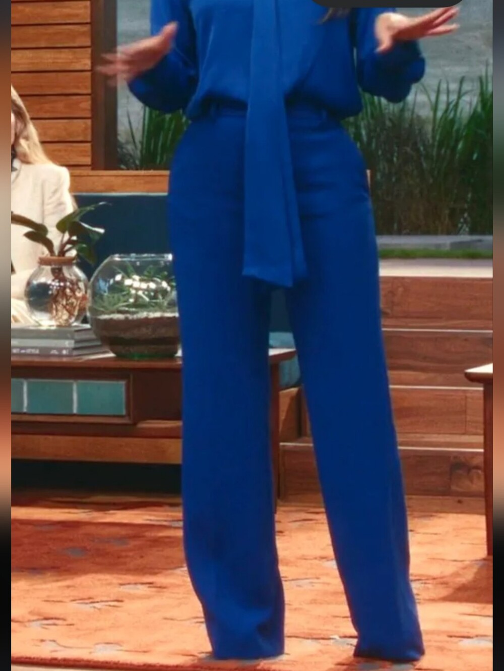 Elegant High-Rise Wide-Leg Pants in Bright Blue